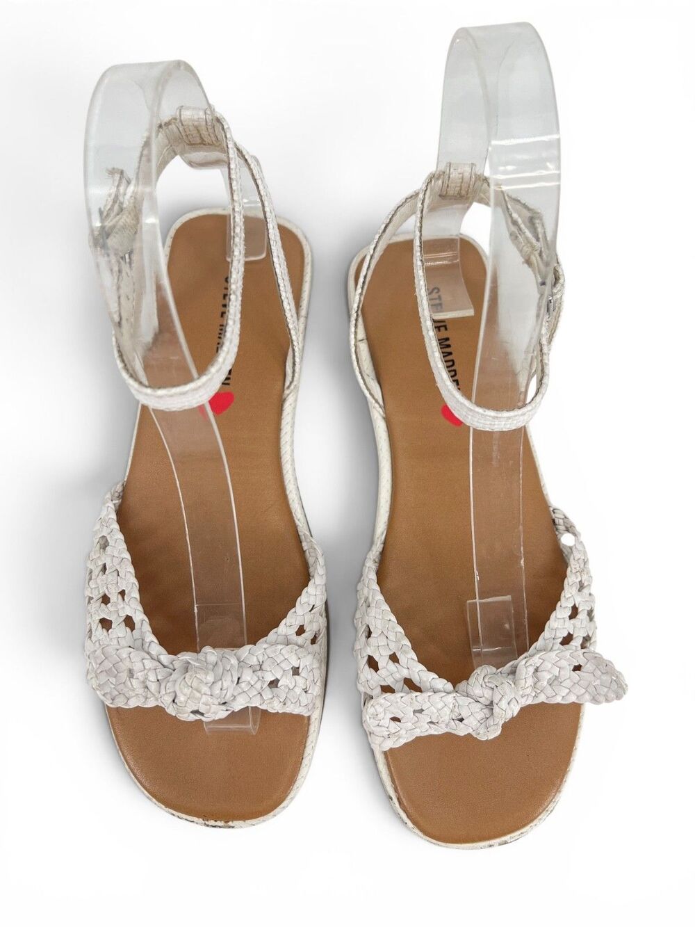 Steave Madden Meris White Ankle Strap Sandals Big Girl Sz. 3